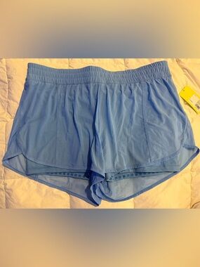 Plus Size 1X All-in-Motion Blue Athletic W/Brief Shorts Lightweight Run Train